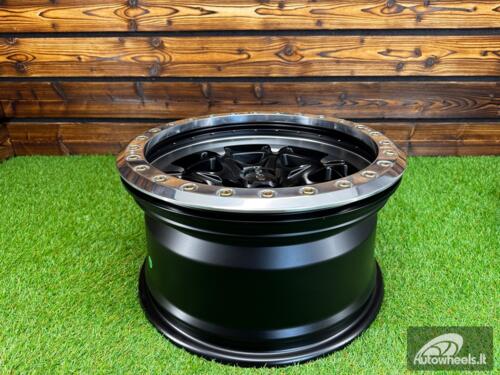 Ratlankis DV8 Beadlock R17X8.5J 5X127 ET-12 71.6 Matt Black with Diamond Cut and Polished Beadlock Ring